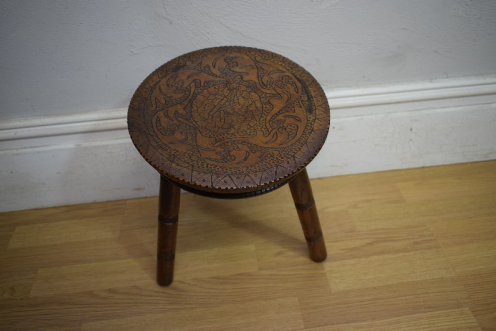Milking Stool Folk Art View X