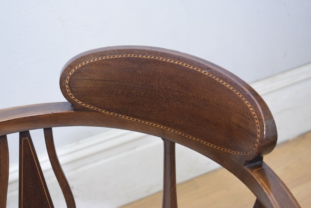 Edwardian Inlaid Mahogany Corner Chair View X