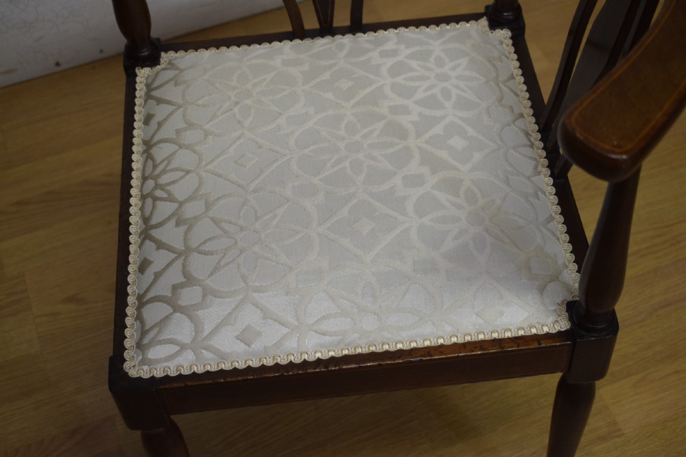 Edwardian Inlaid Mahogany Corner Chair View XI