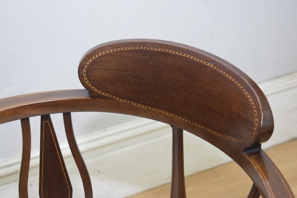 Edwardian Inlaid Mahogany Corner Chair View XIII