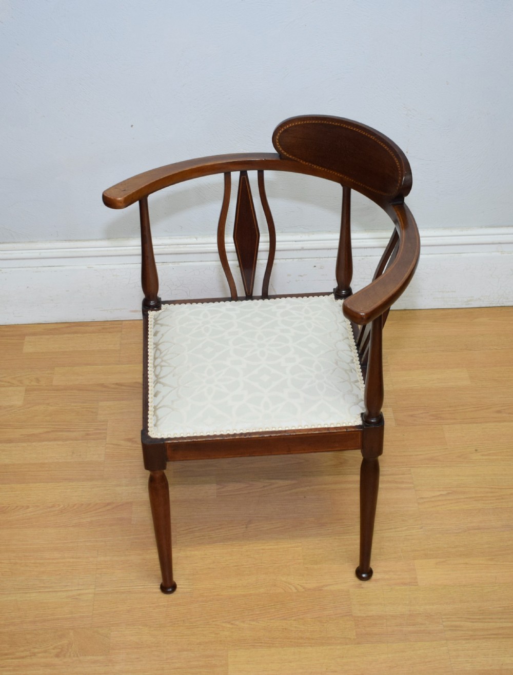 Edwardian Inlaid Mahogany Corner Chair View XIV
