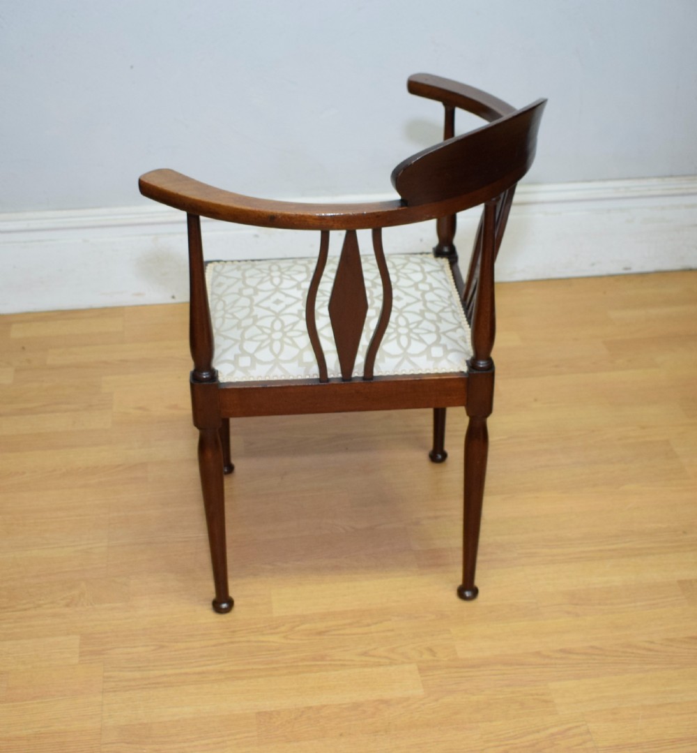 Edwardian Inlaid Mahogany Corner Chair View XV