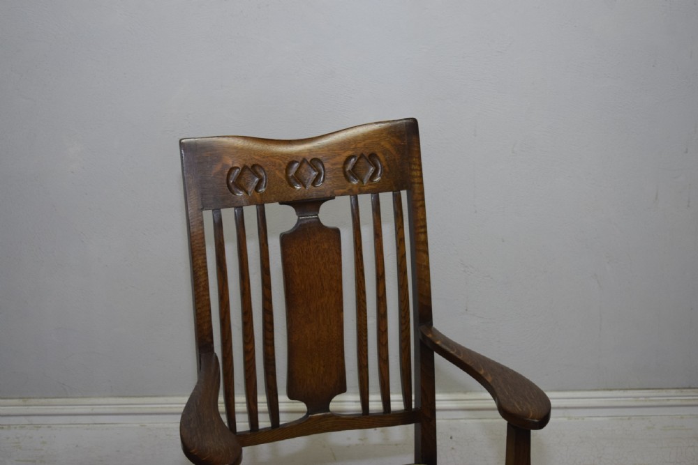 Arts and Crafts Oak Armchair View V