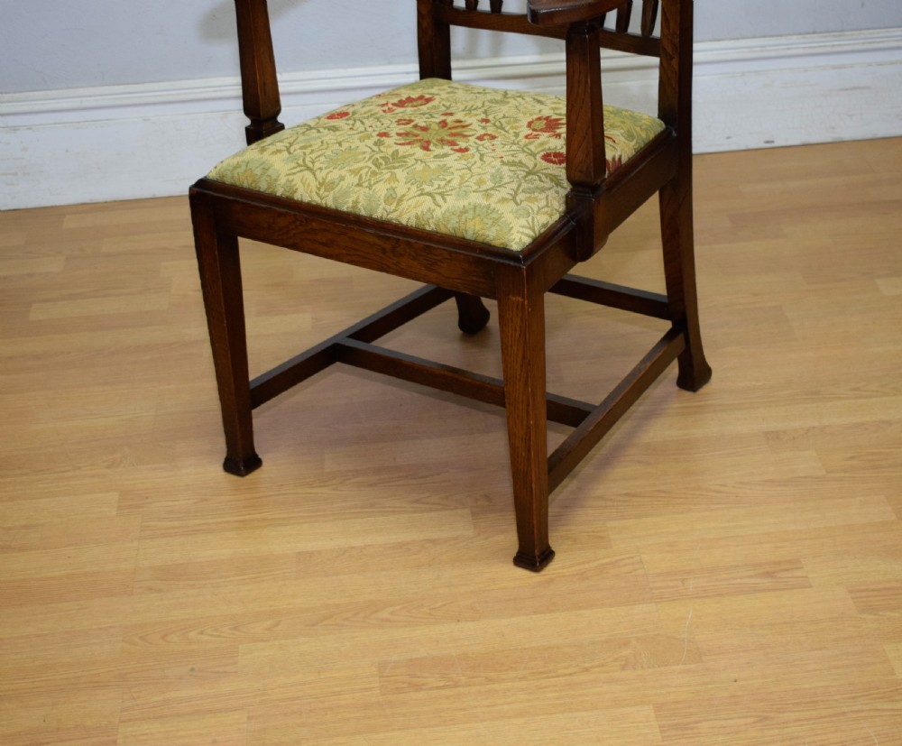 Arts and Crafts Oak Armchair View XIII