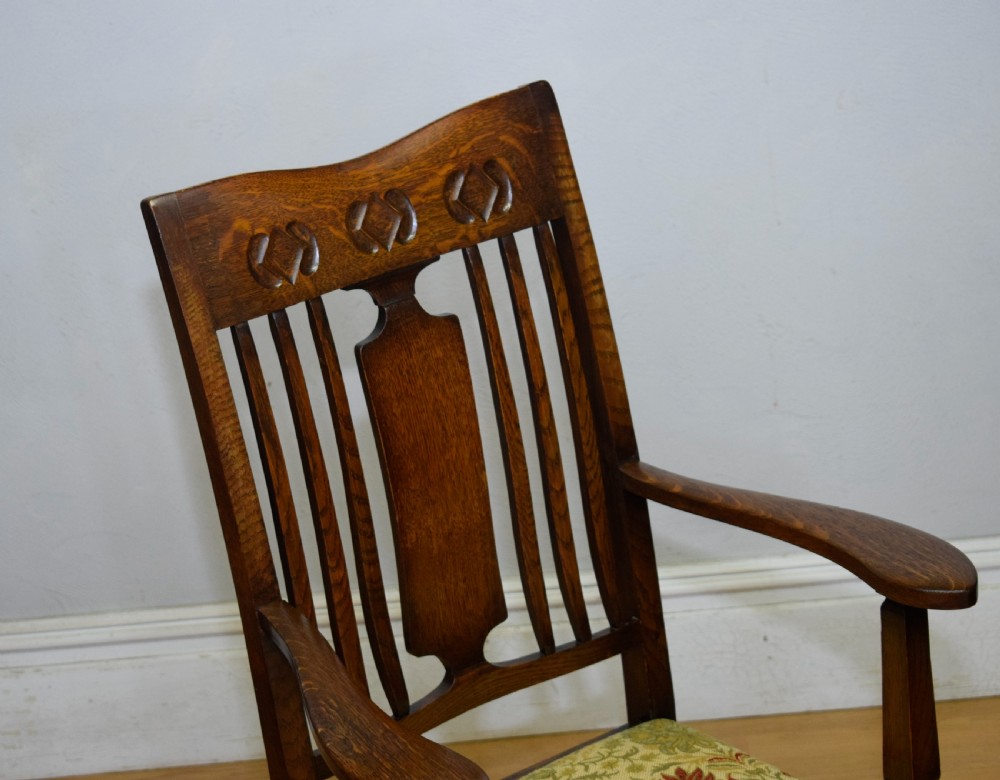 Arts and Crafts Oak Armchair View XVII