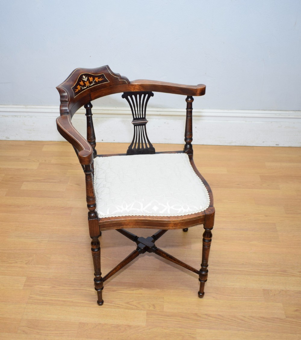 Victorian Corner Inlaid Armchair View IV