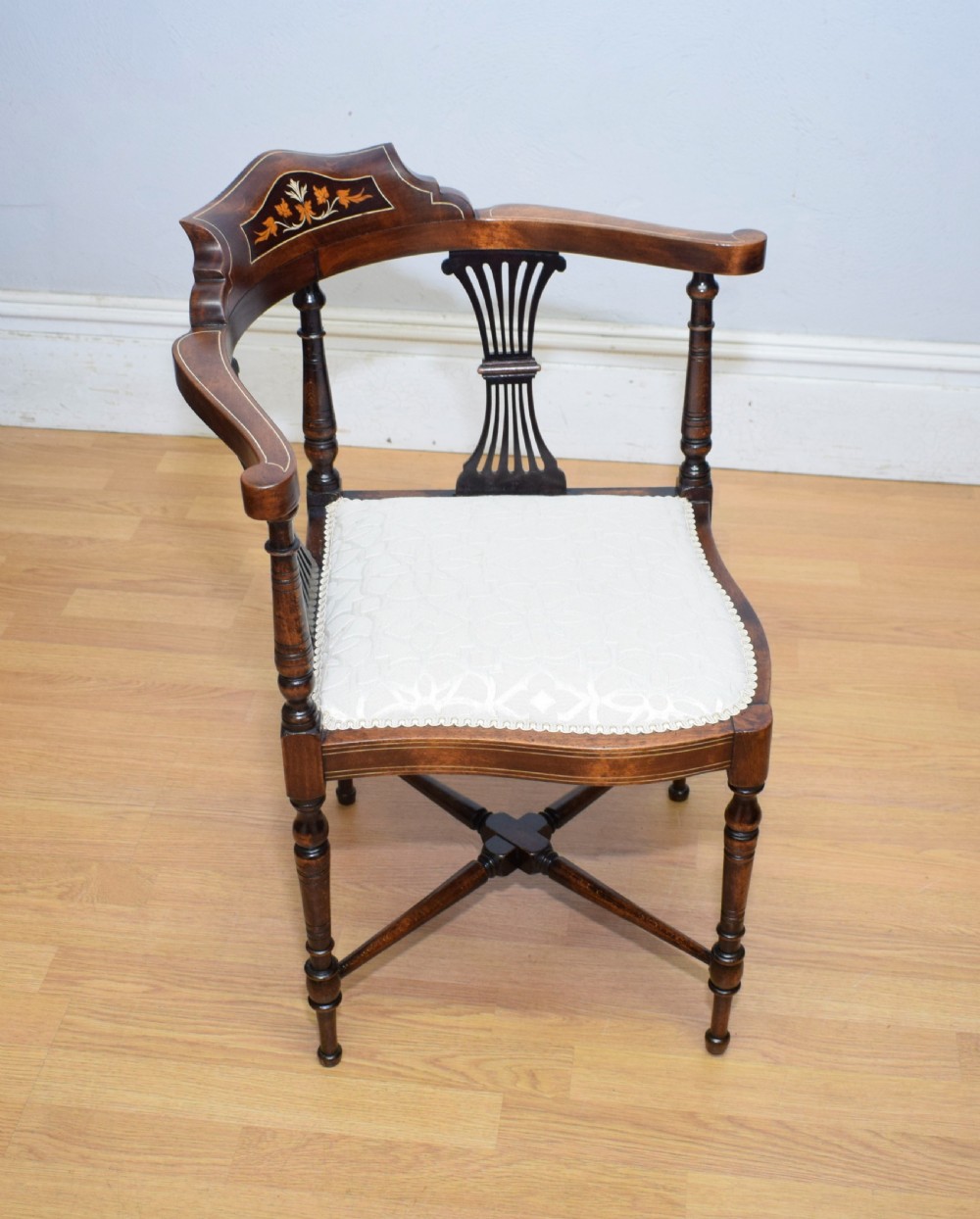 Victorian Corner Inlaid Armchair View V