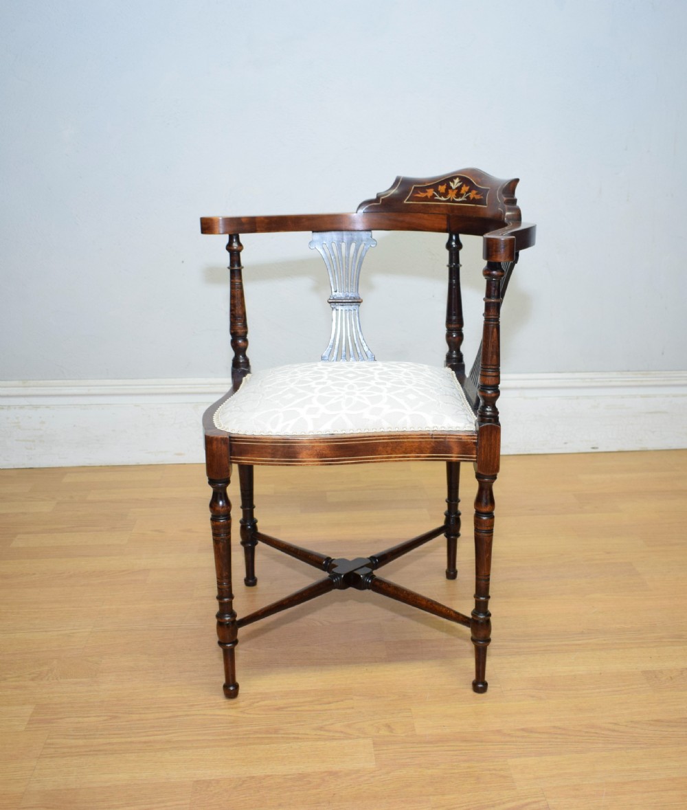 Victorian Corner Inlaid Armchair View X