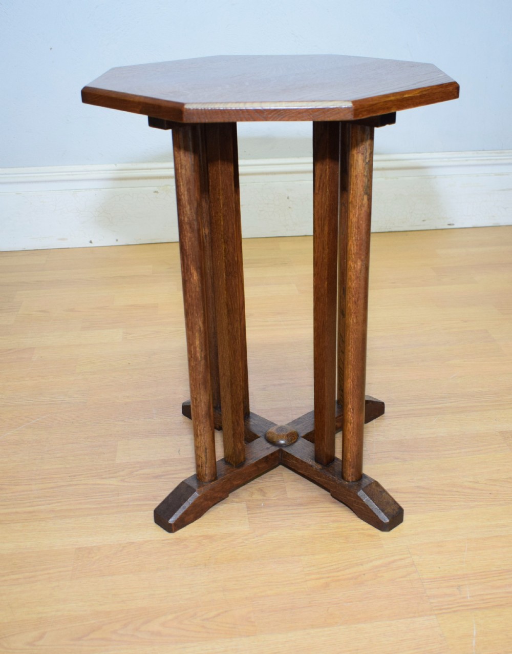 Arts & Crafts Oak Octagonal Table View IV