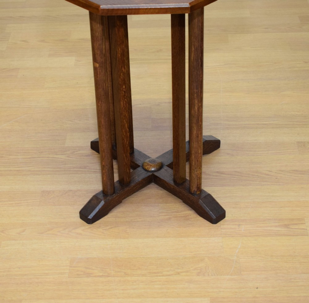 Arts & Crafts Oak Octagonal Table View VIII