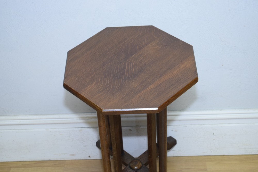 Arts & Crafts Oak Octagonal Table View XIII