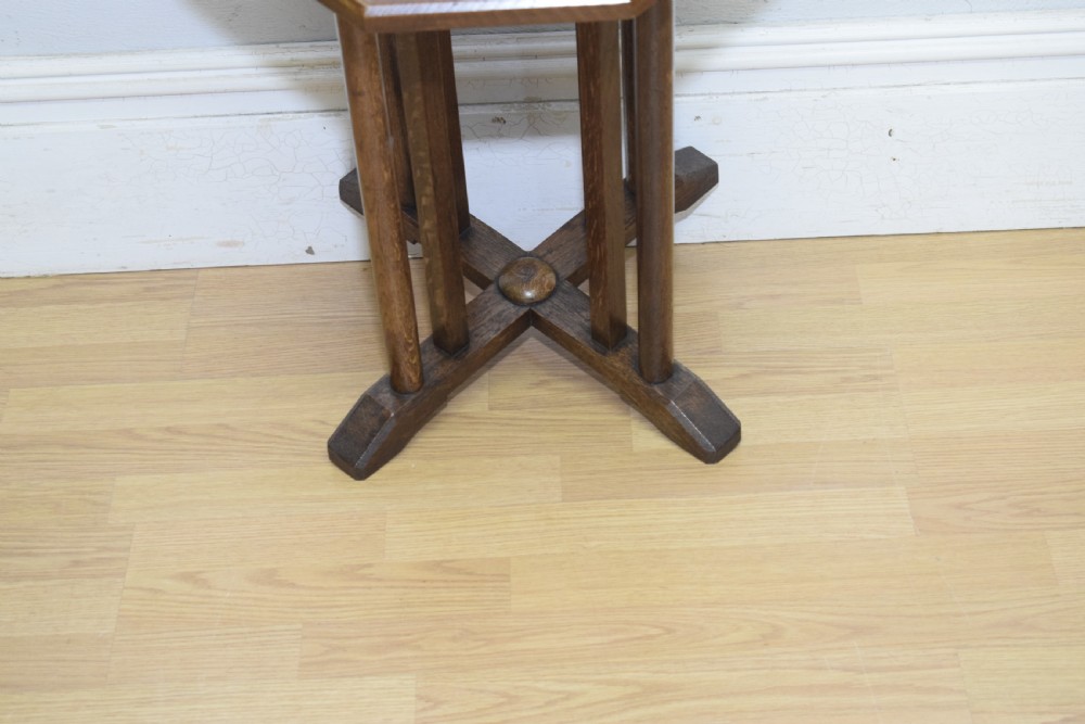 Arts & Crafts Oak Octagonal Table View XV