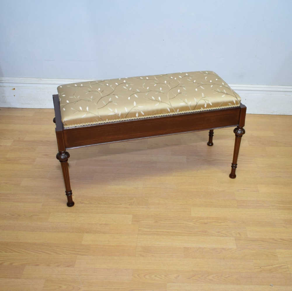 Antique Victorian Inlaid Duet Piano Stool View IV