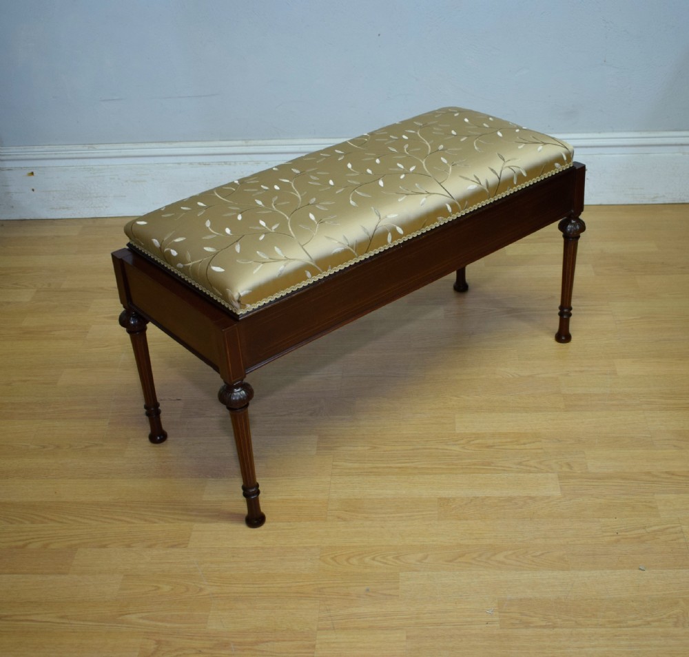 Antique Victorian Inlaid Duet Piano Stool View VIII