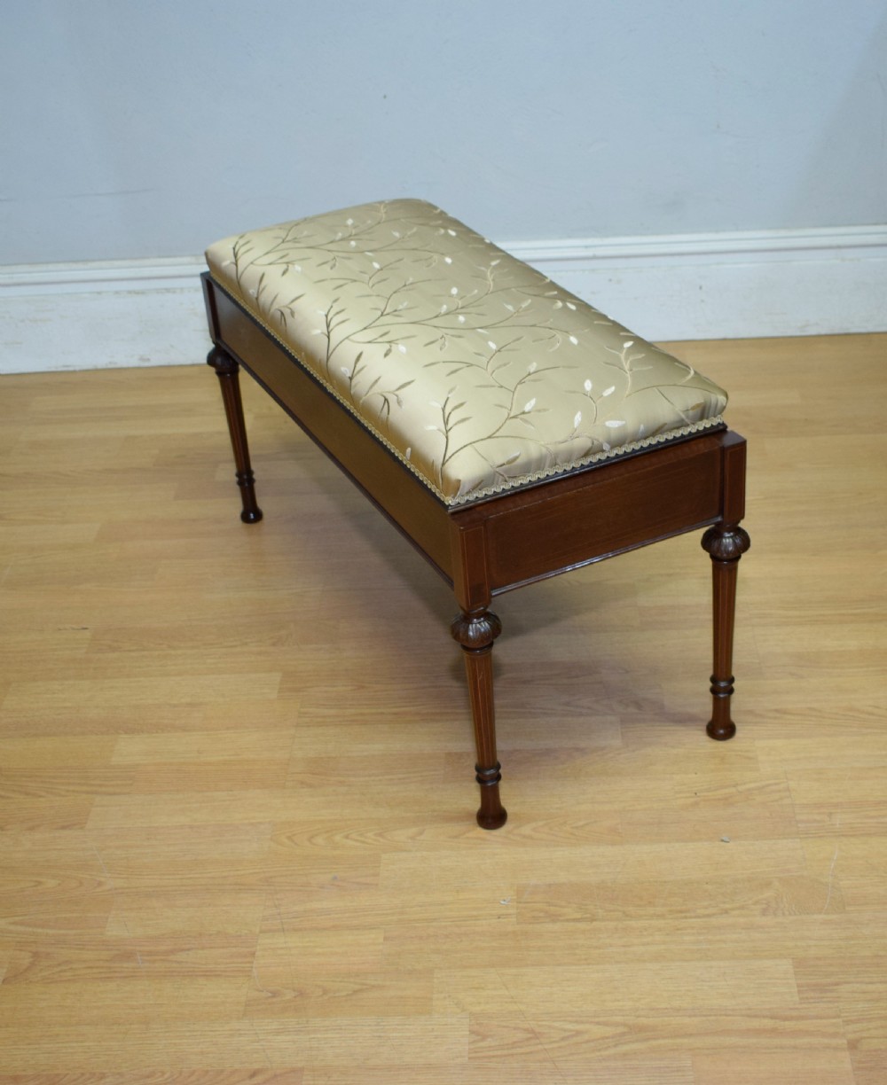 Antique Victorian Inlaid Duet Piano Stool View XI