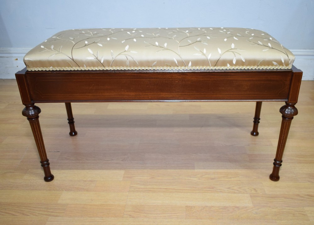 Antique Victorian Inlaid Duet Piano Stool View XIV