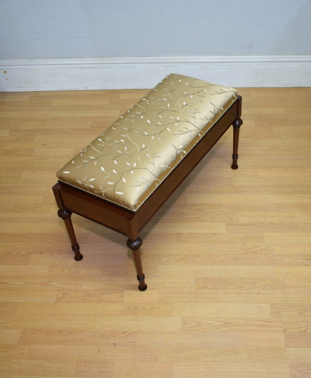 Antique Victorian Inlaid Duet Piano Stool View XVIII