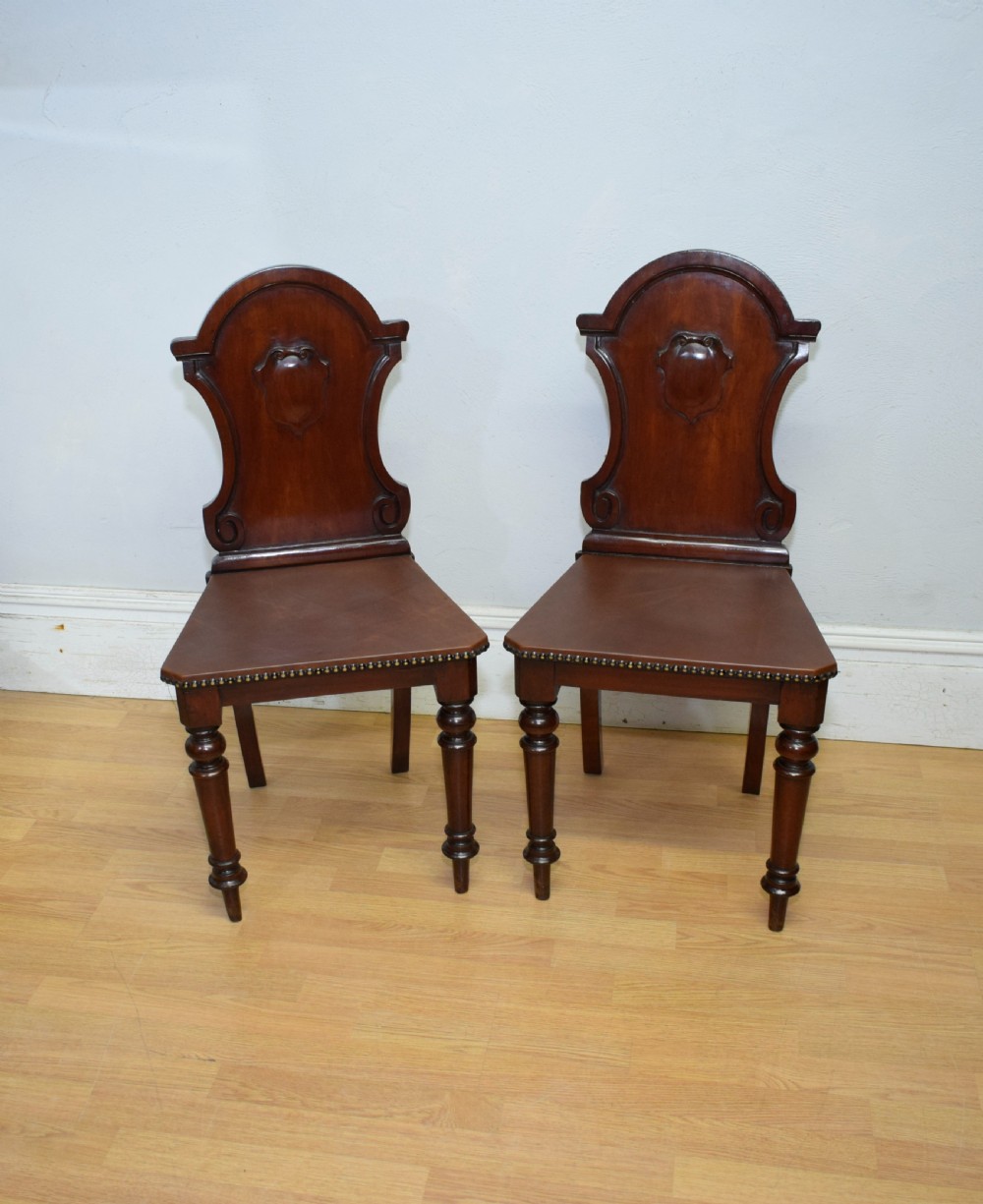 Pair of Victorian Hall Chairs View X