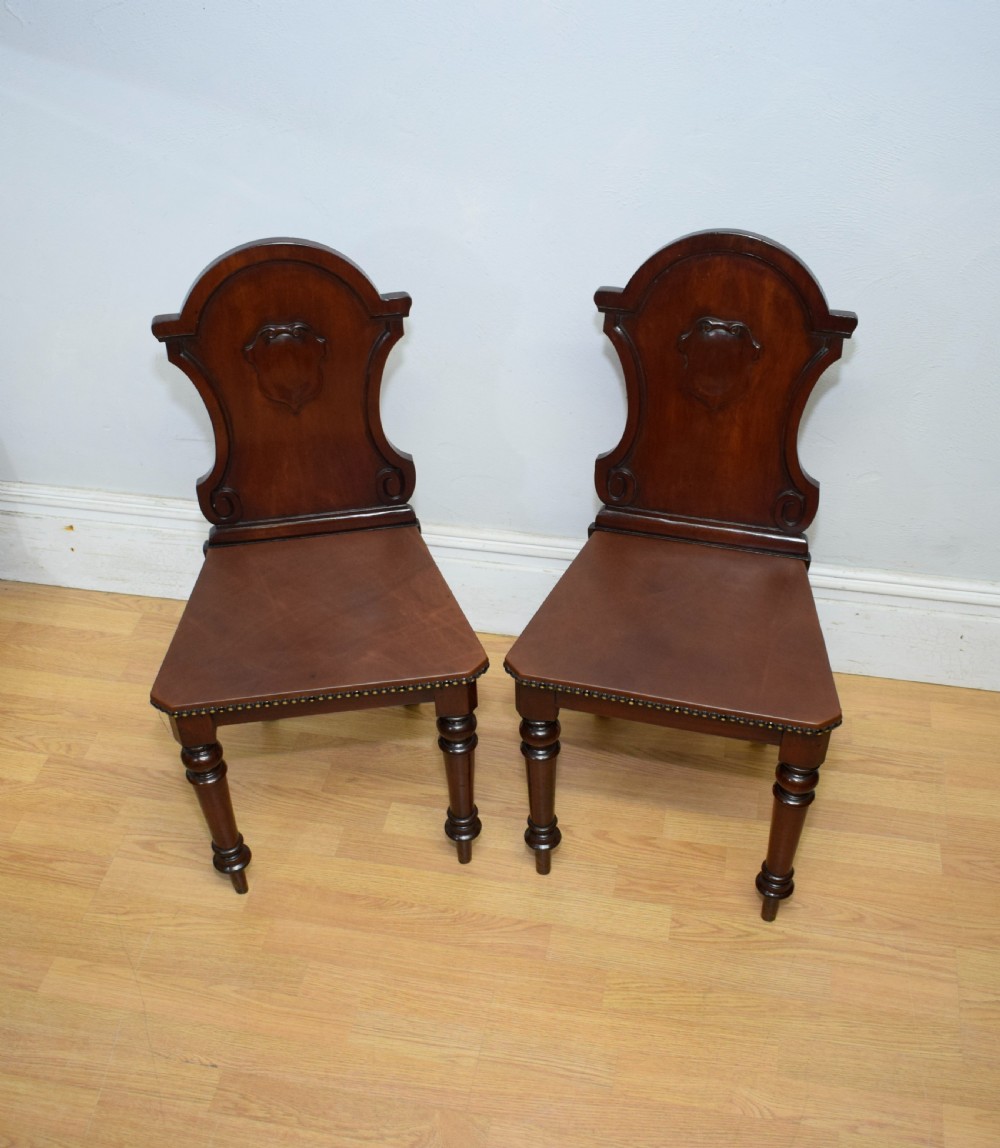 Pair of Victorian Hall Chairs View XI