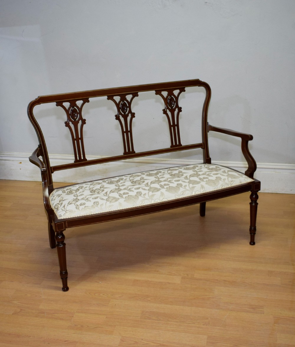 Antique Victorian Inlaid Couch View III