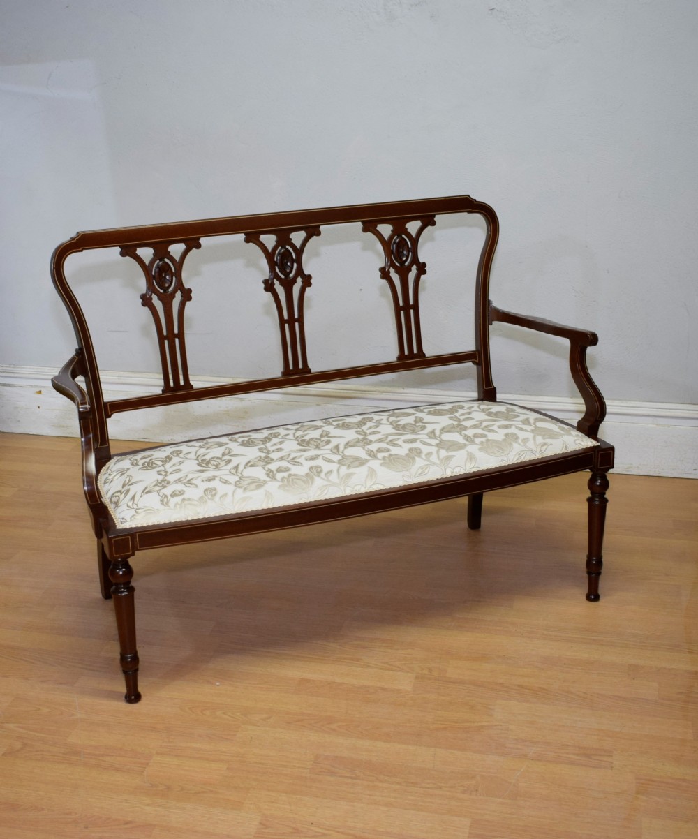 Antique Victorian Inlaid Couch View IV
