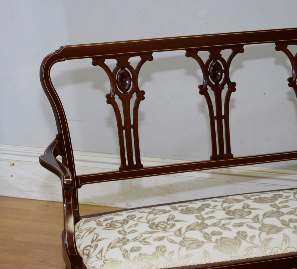 Antique Victorian Inlaid Couch View V
