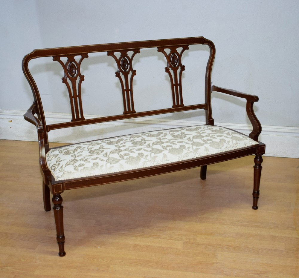 Antique Victorian Inlaid Couch View VIII