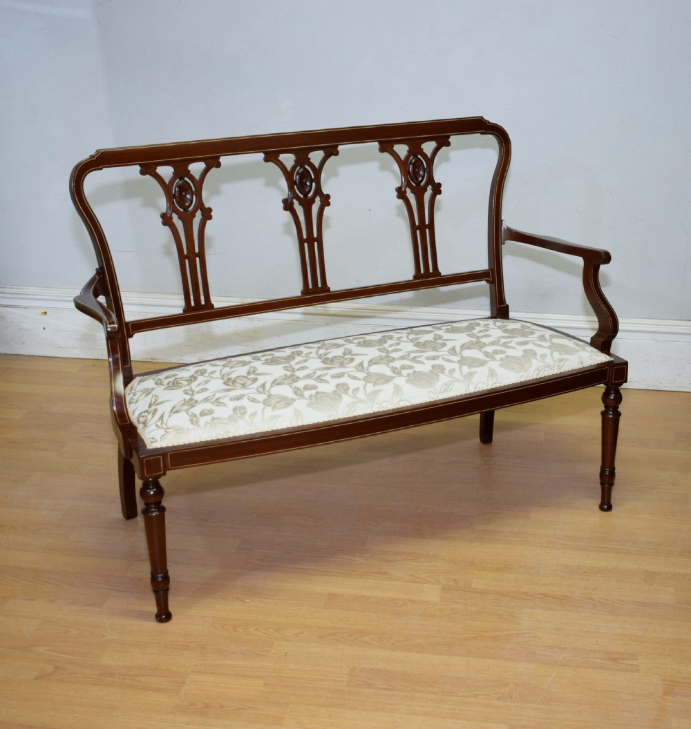 Antique Victorian Inlaid Couch View IX
