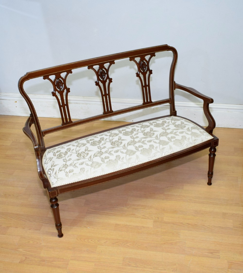 Antique Victorian Inlaid Couch View X