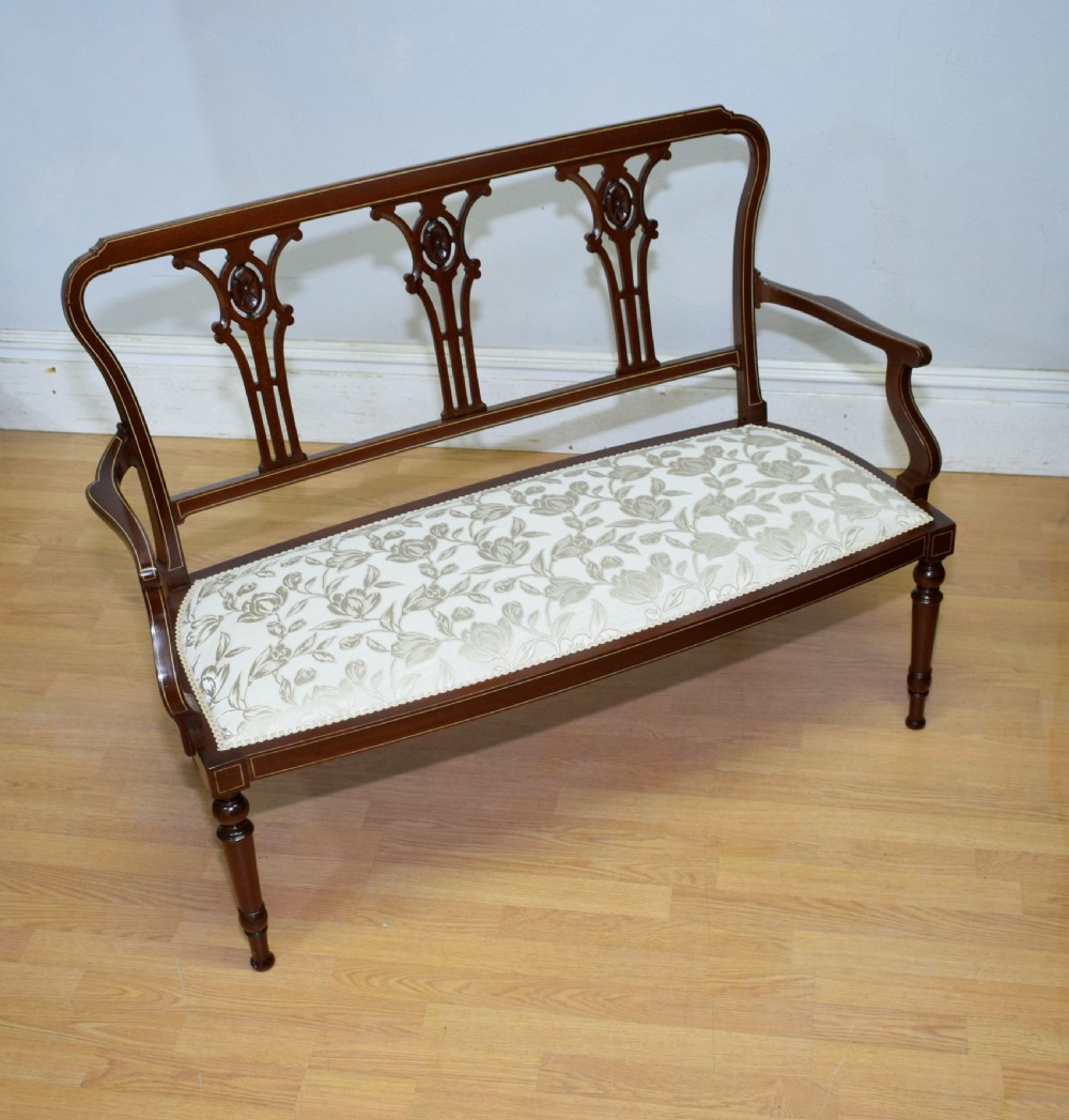 Antique Victorian Inlaid Couch View XIII