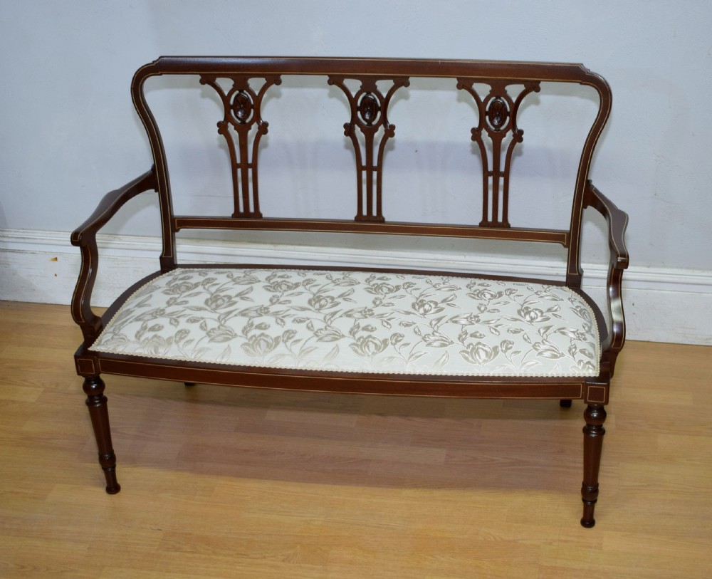 Antique Victorian Inlaid Couch View XIV