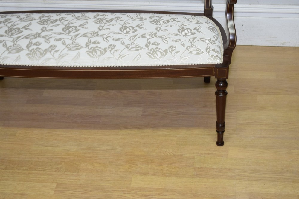 Antique Victorian Inlaid Couch View XV