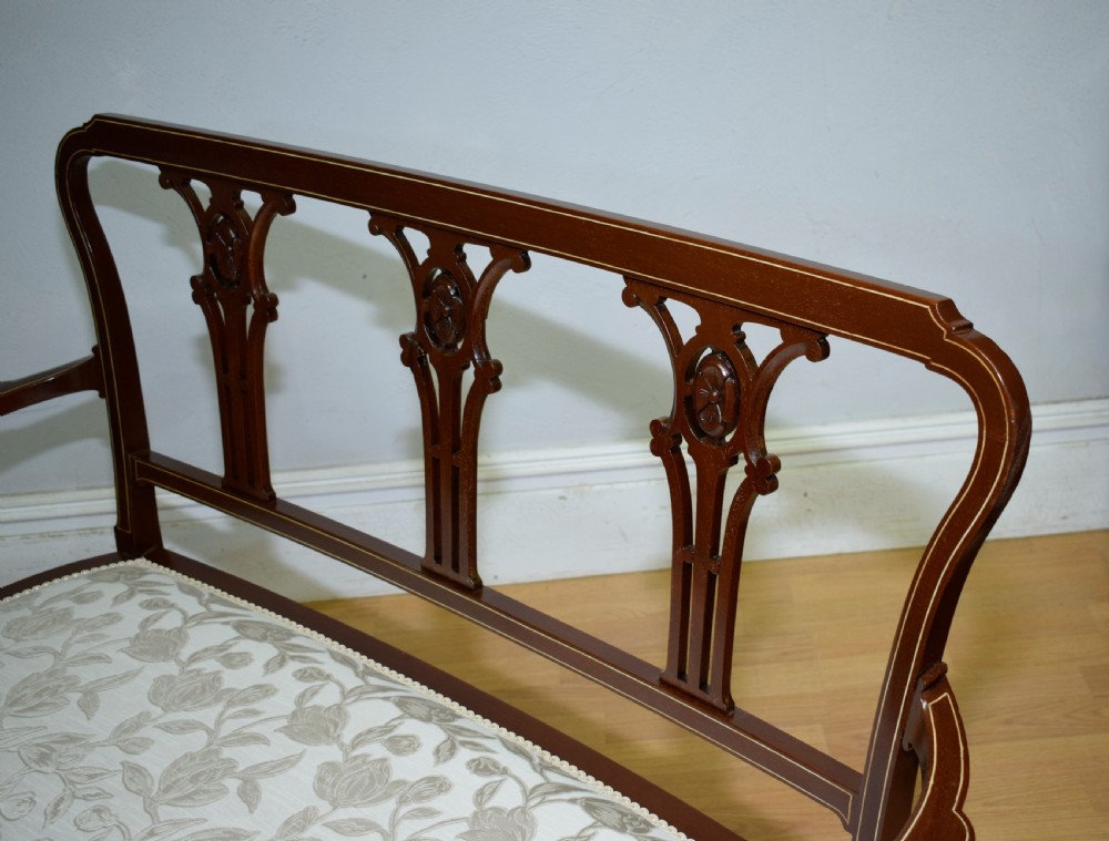 Antique Victorian Inlaid Couch View XVII