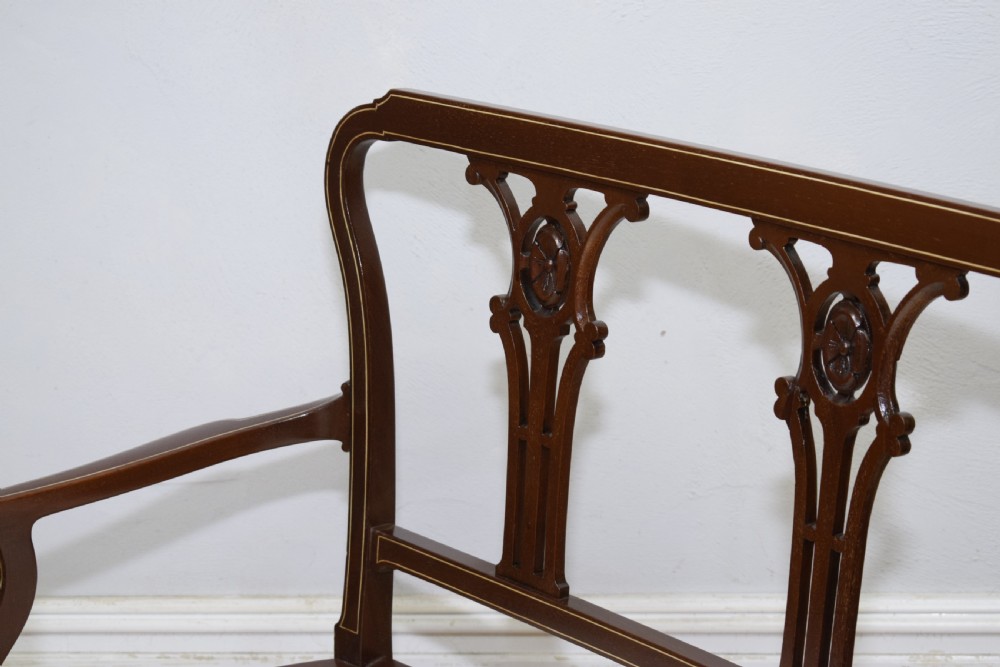 Antique Victorian Inlaid Couch View XIX