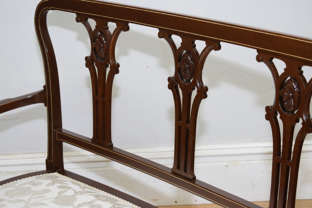 Antique Victorian Inlaid Couch View XX