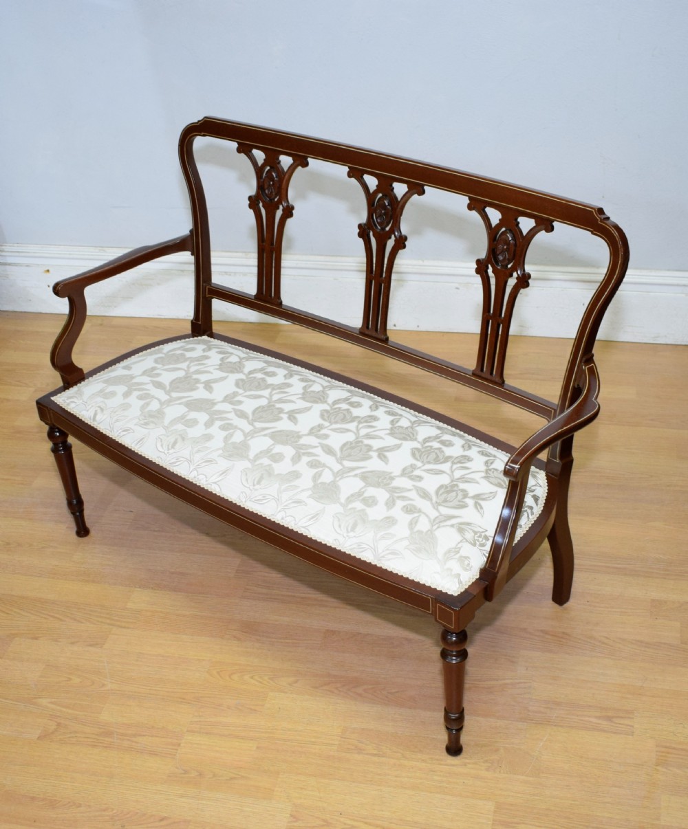 Antique Victorian Inlaid Couch View XXIV