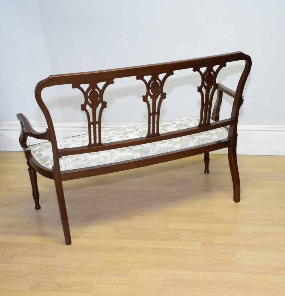 Antique Victorian Inlaid Couch View XXV