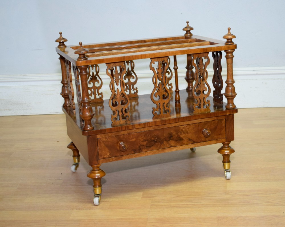 Victorian Burr Walnut Canterbury