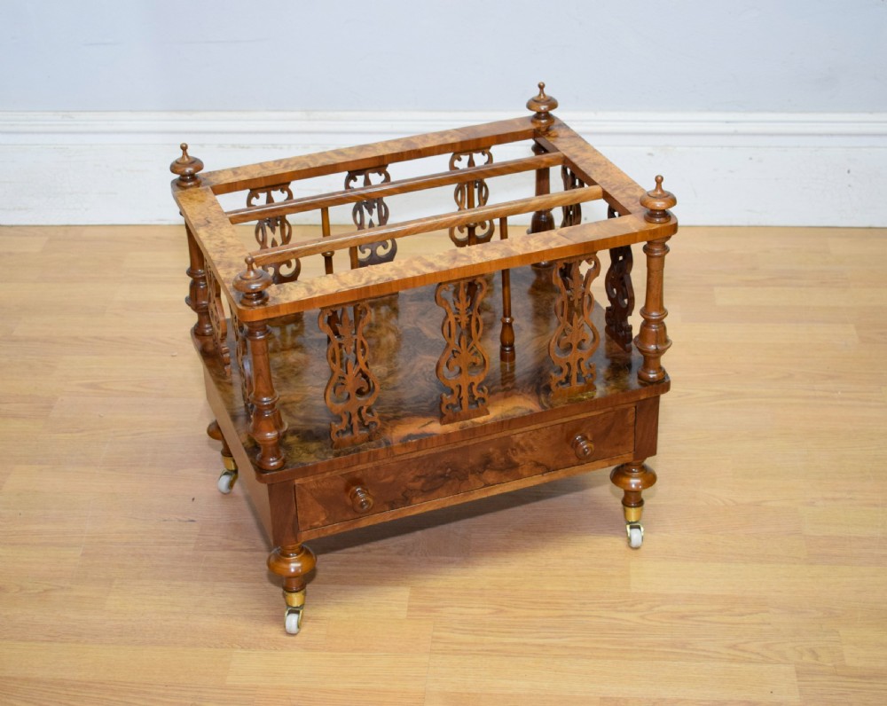 Victorian Burr Walnut Canterbury View VII