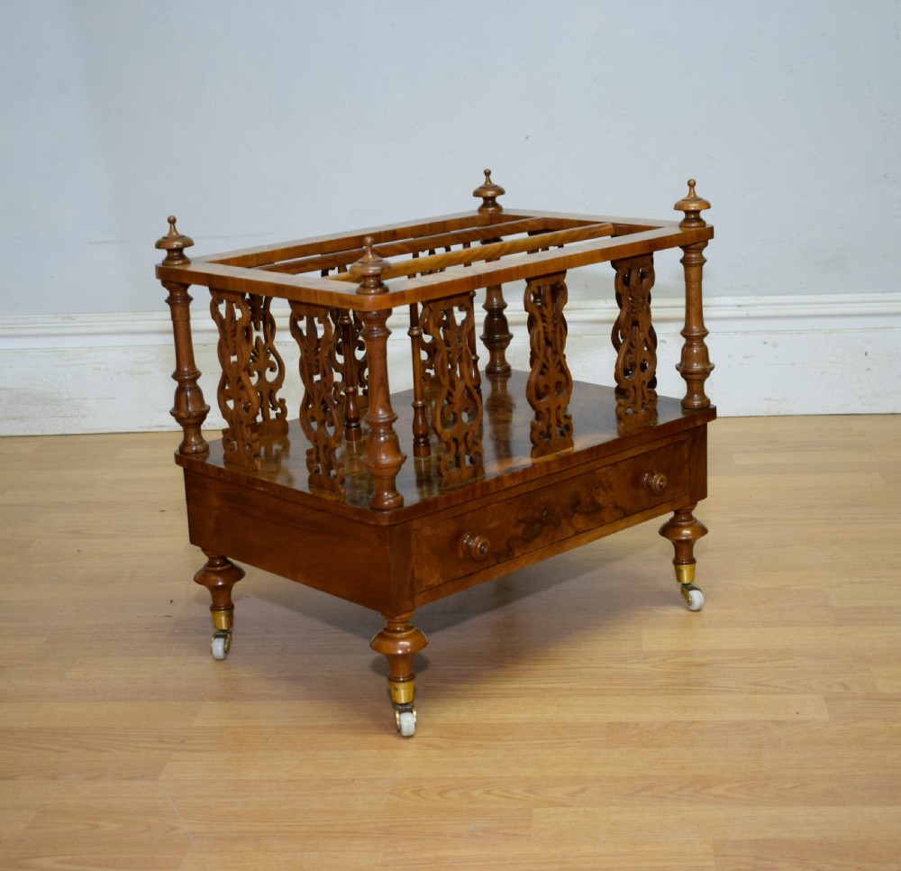 Victorian Burr Walnut Canterbury View VIII