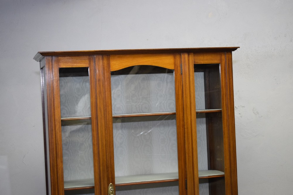 Antique Edwardian Inlaid Display Cabinet View V