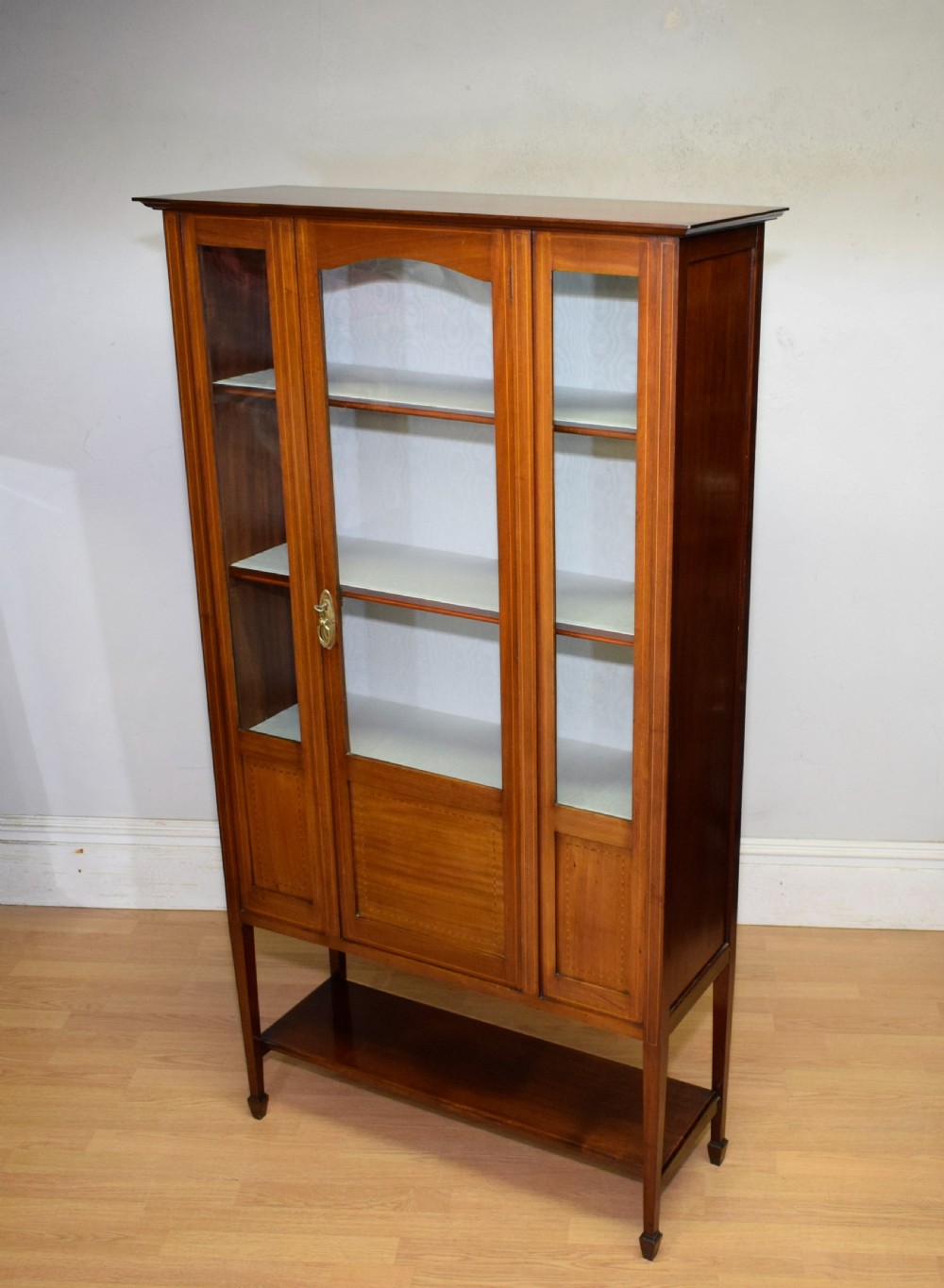 Antique Edwardian Inlaid Display Cabinet View XIII
