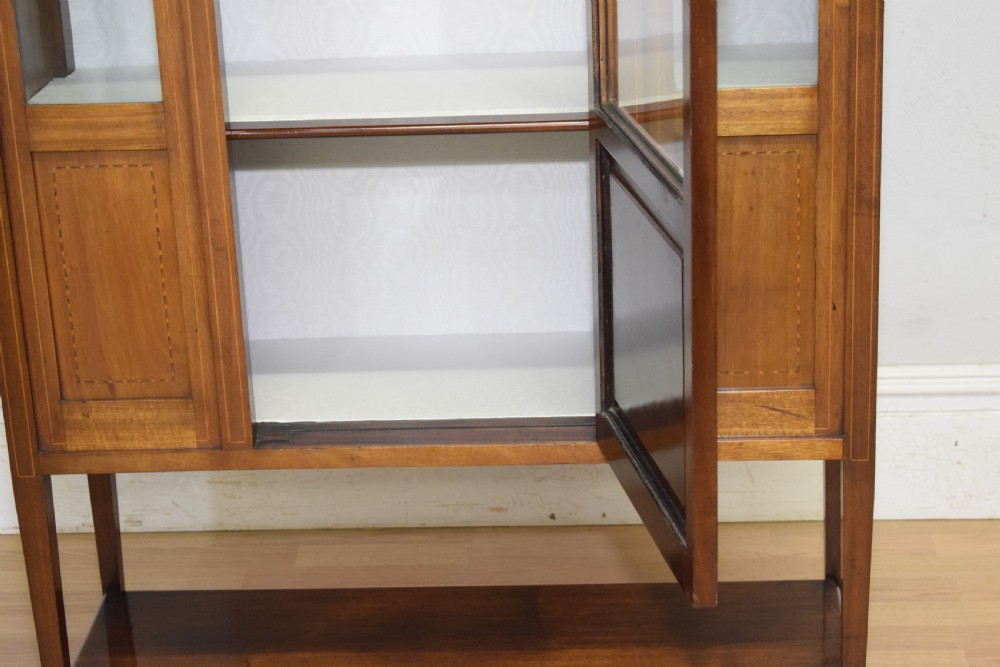 Antique Edwardian Inlaid Display Cabinet View XV