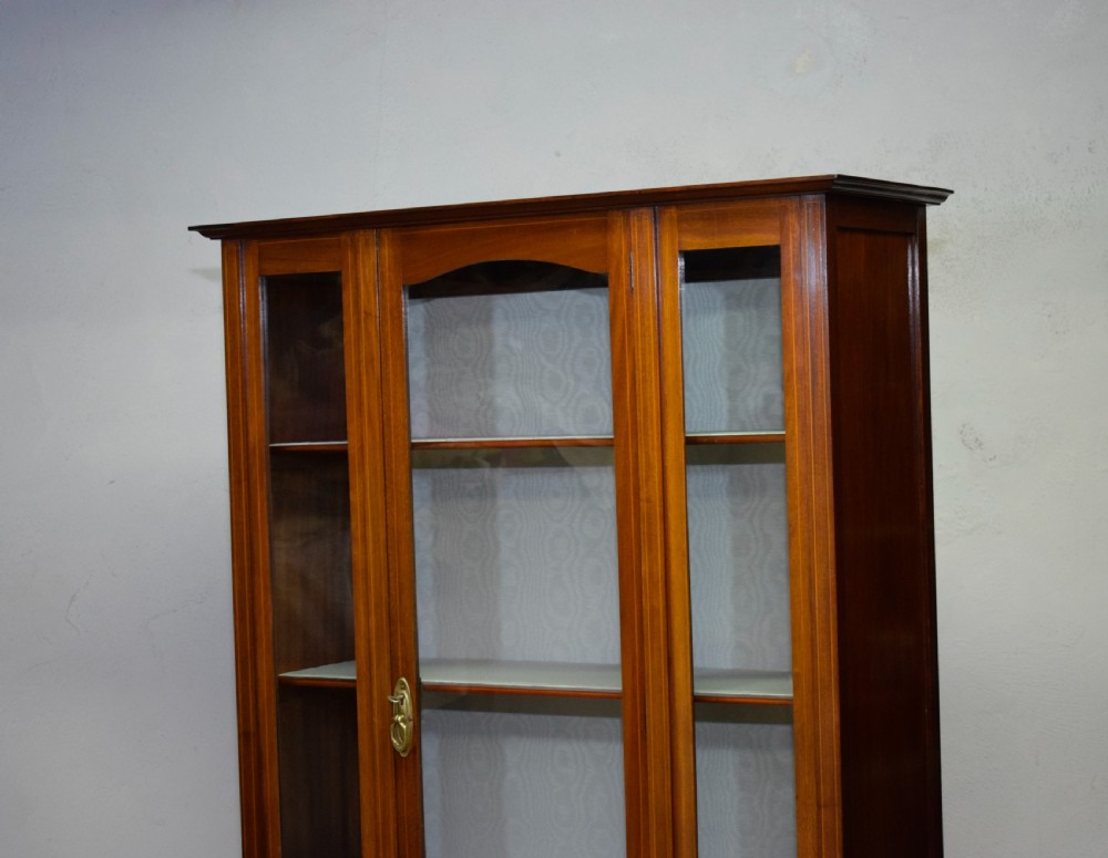 Antique Edwardian Inlaid Display Cabinet View XX