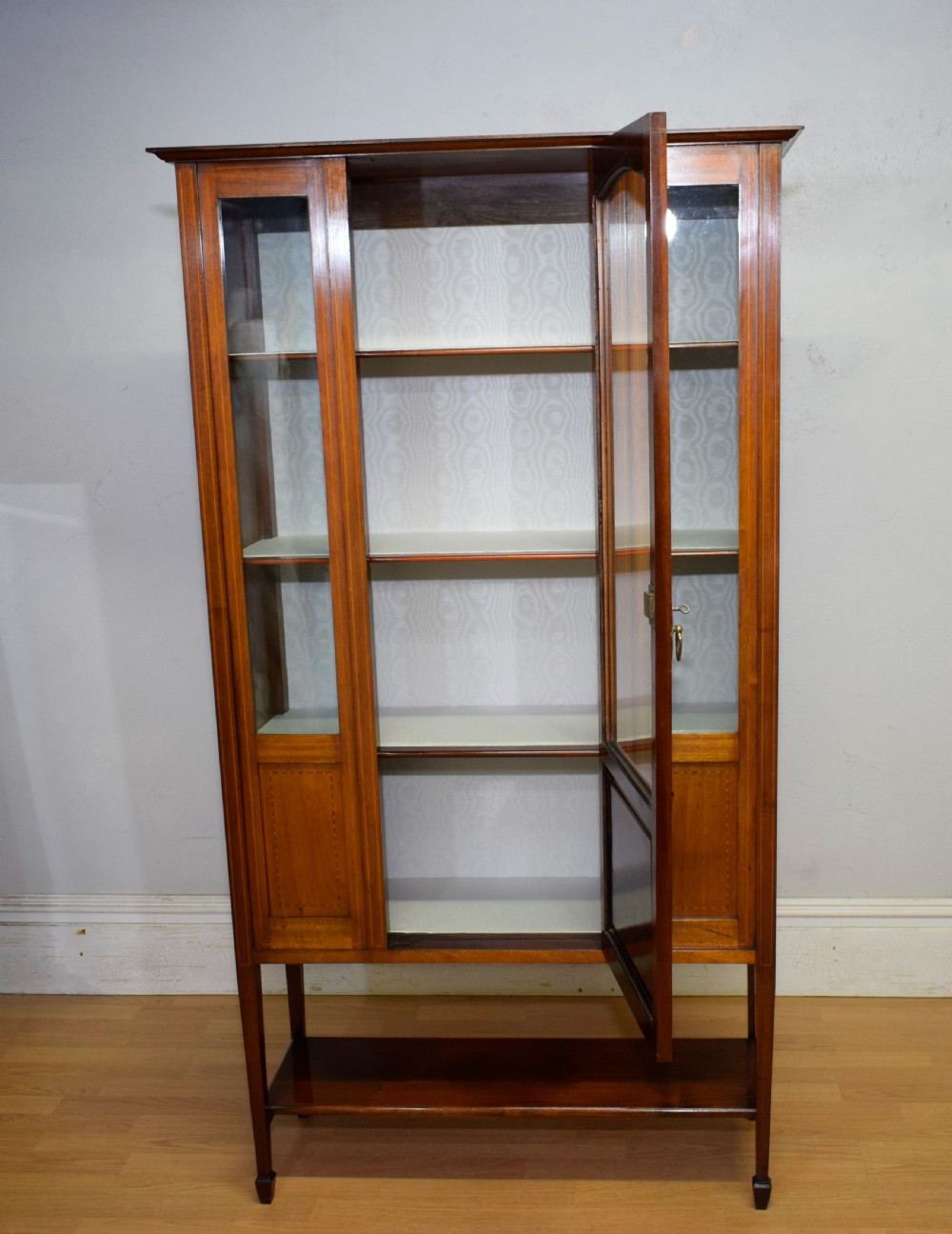 Antique Edwardian Inlaid Display Cabinet View XXI