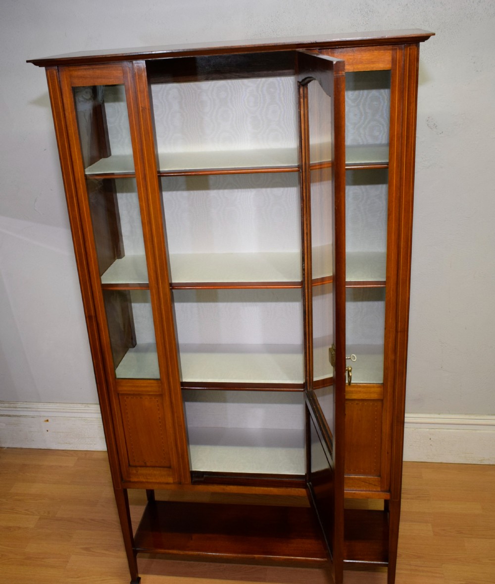 Antique Edwardian Inlaid Display Cabinet View XXII