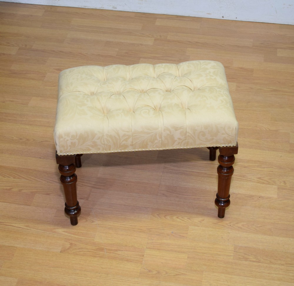 Antique Victorian Upholstered Stool 