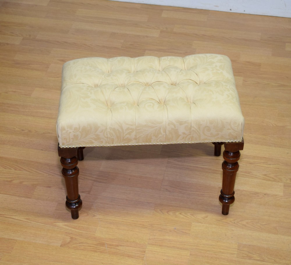 Antique Victorian Upholstered Stool  View II