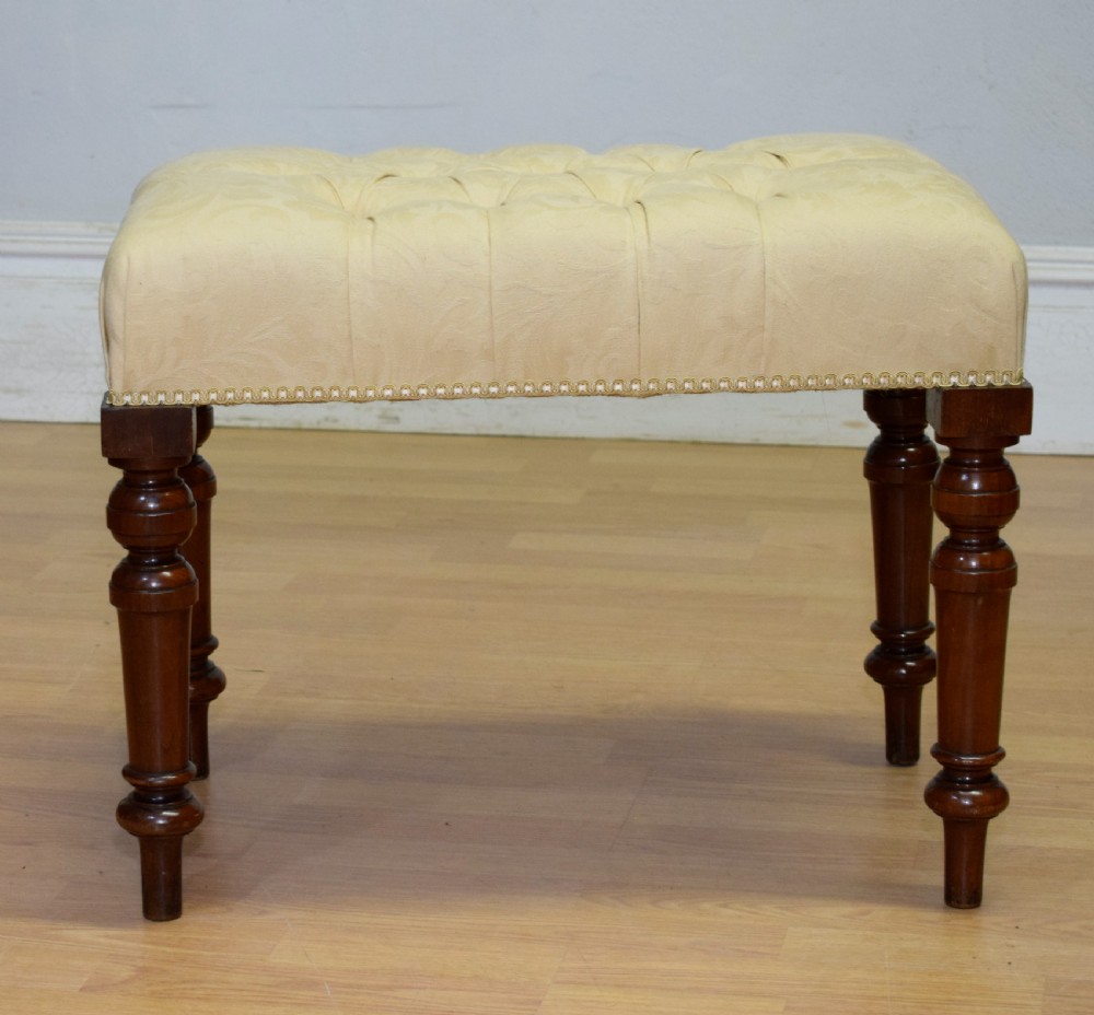 Antique Victorian Upholstered Stool  View IV