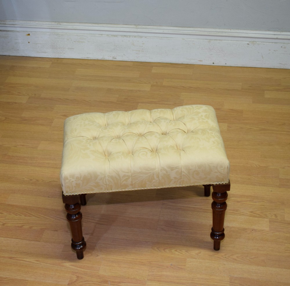 Antique Victorian Upholstered Stool  View V